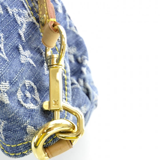 Monogram Denim Mini Pleaty Blue