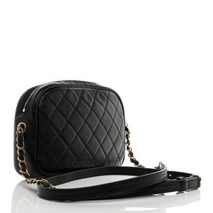 Chanel Lambskin Quilted Medium Buckle Camera Case Bag Black 3 of 10
