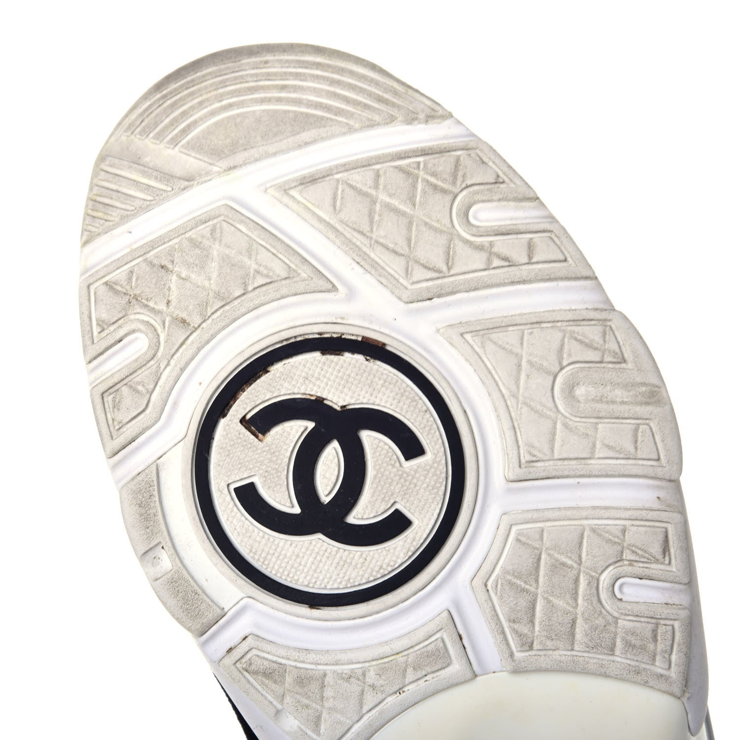 Chanel Fabric Calfskin Suede CC Womens Sneakers 42 Black Navy White 6 of 8
