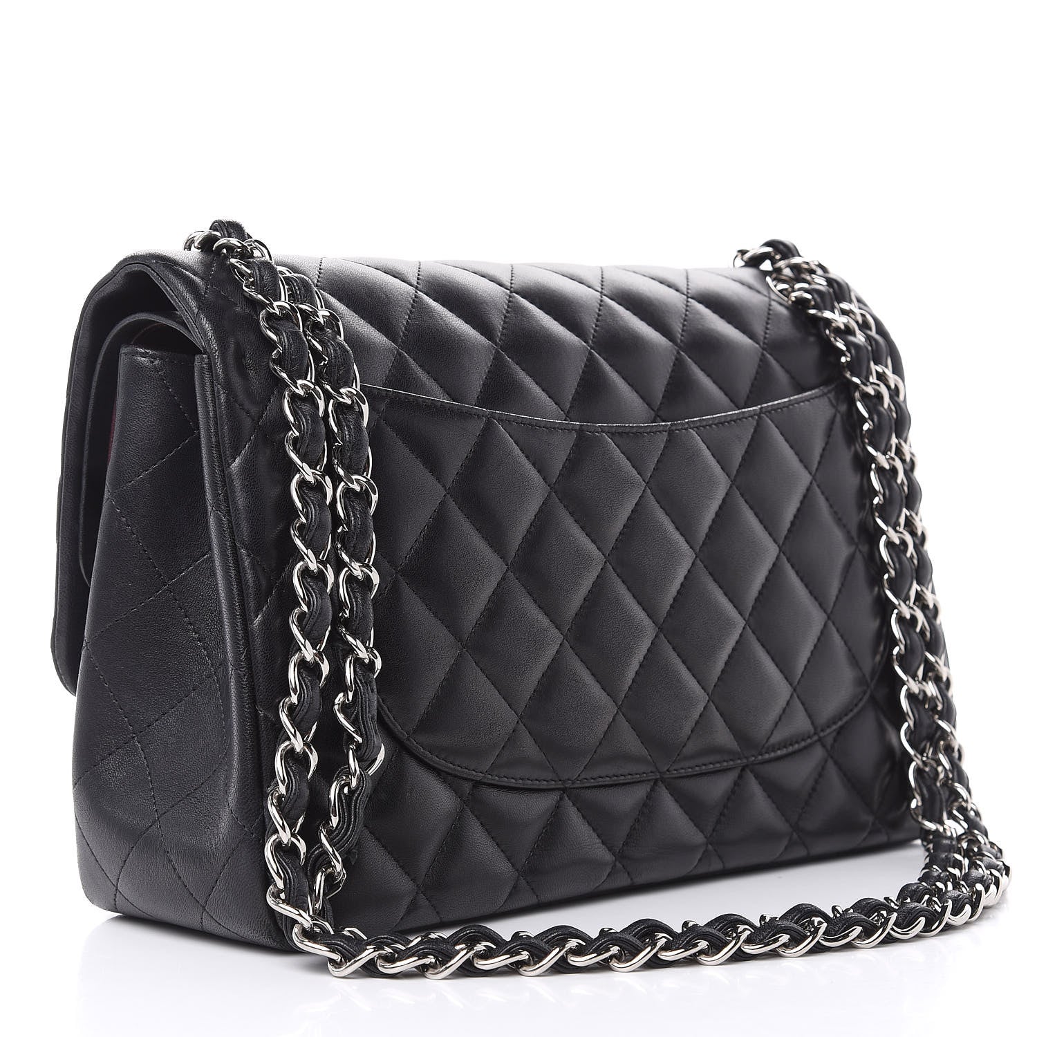 Chanel Lambskin Quilted Jumbo Double Flap Black 3 of 17