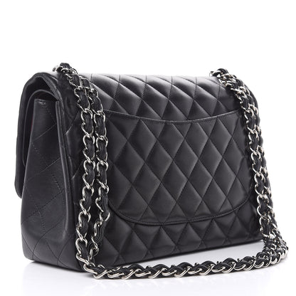 Chanel Lambskin Quilted Jumbo Double Flap Black 3 of 17