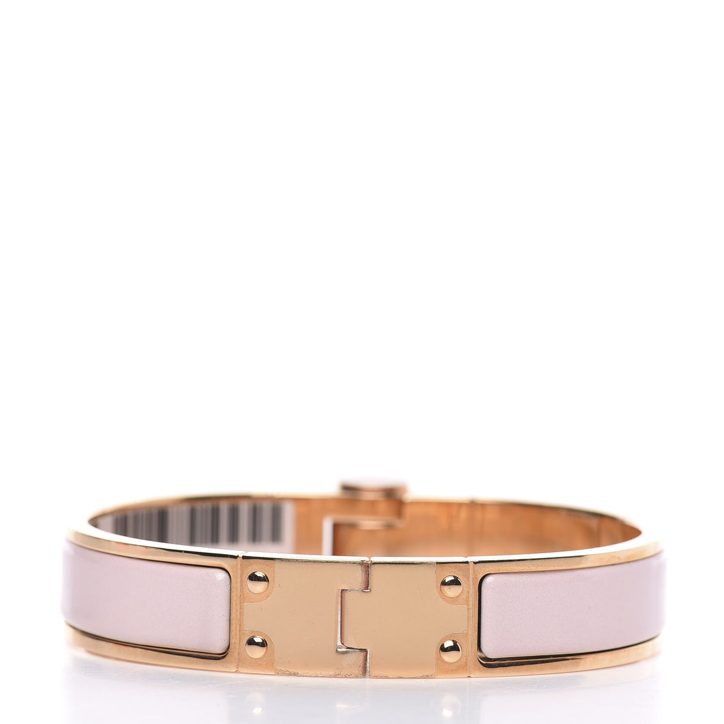 Enamel Charniere Uni Narrow Hinged Bracelet S Rose Candeur