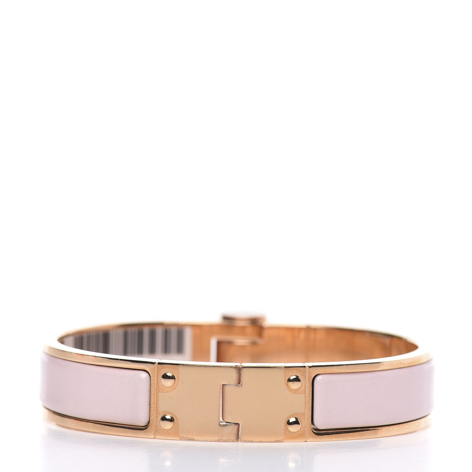 Hermes Enamel Charniere Uni Narrow Hinged Bracelet S Rose Candeur 3 of 6