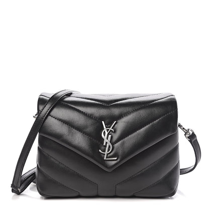 Saint Laurent Calfskin Y Quilted Monogram Toy Loulou Crossbody Bag Black 1 of 10
