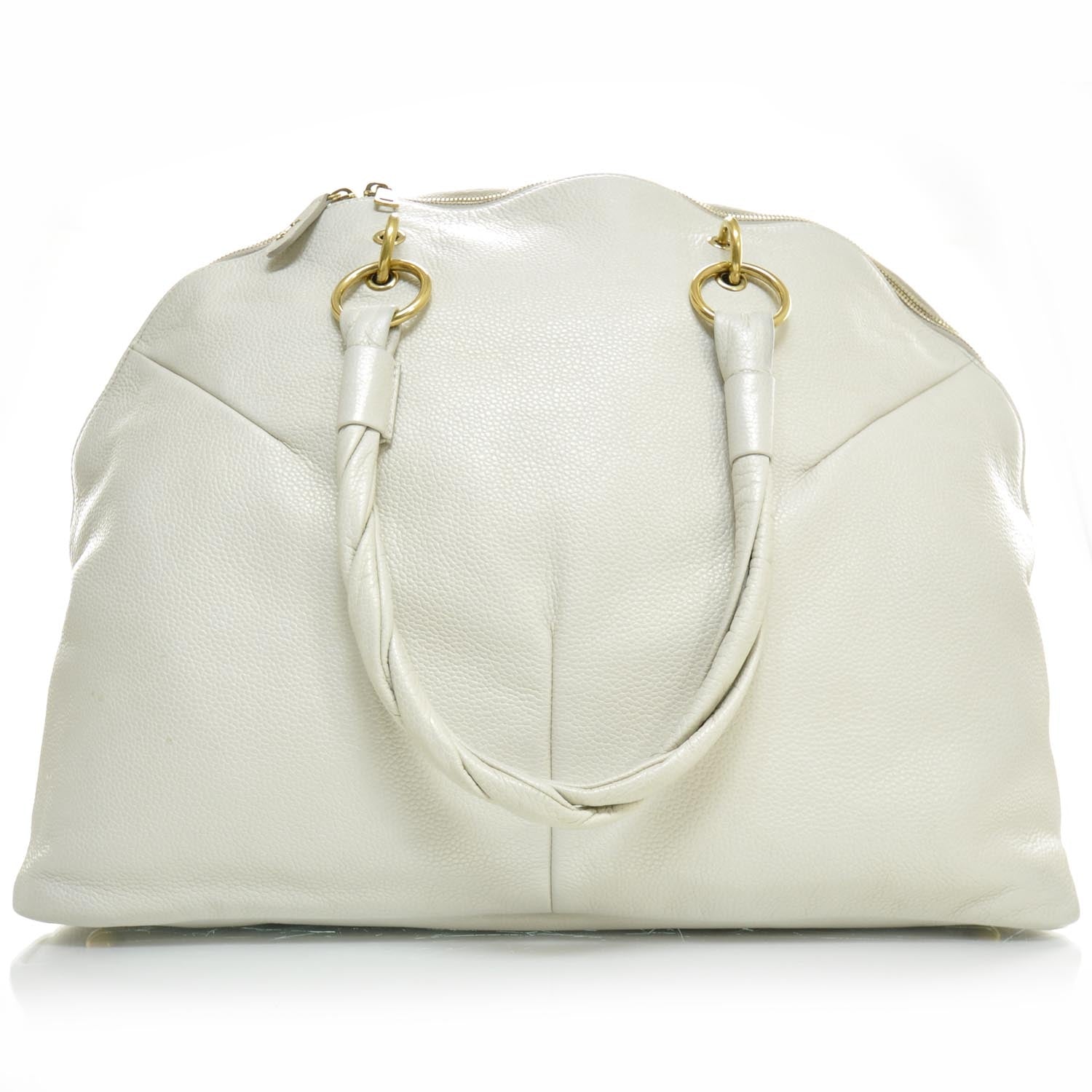 Saint Laurent Leather Large Calypso Tote Ivory 1 of 12