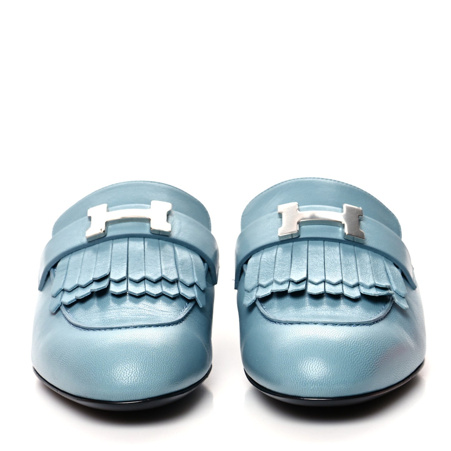 Goatskin Rivoli Mules 37.5 Bleu Dorset