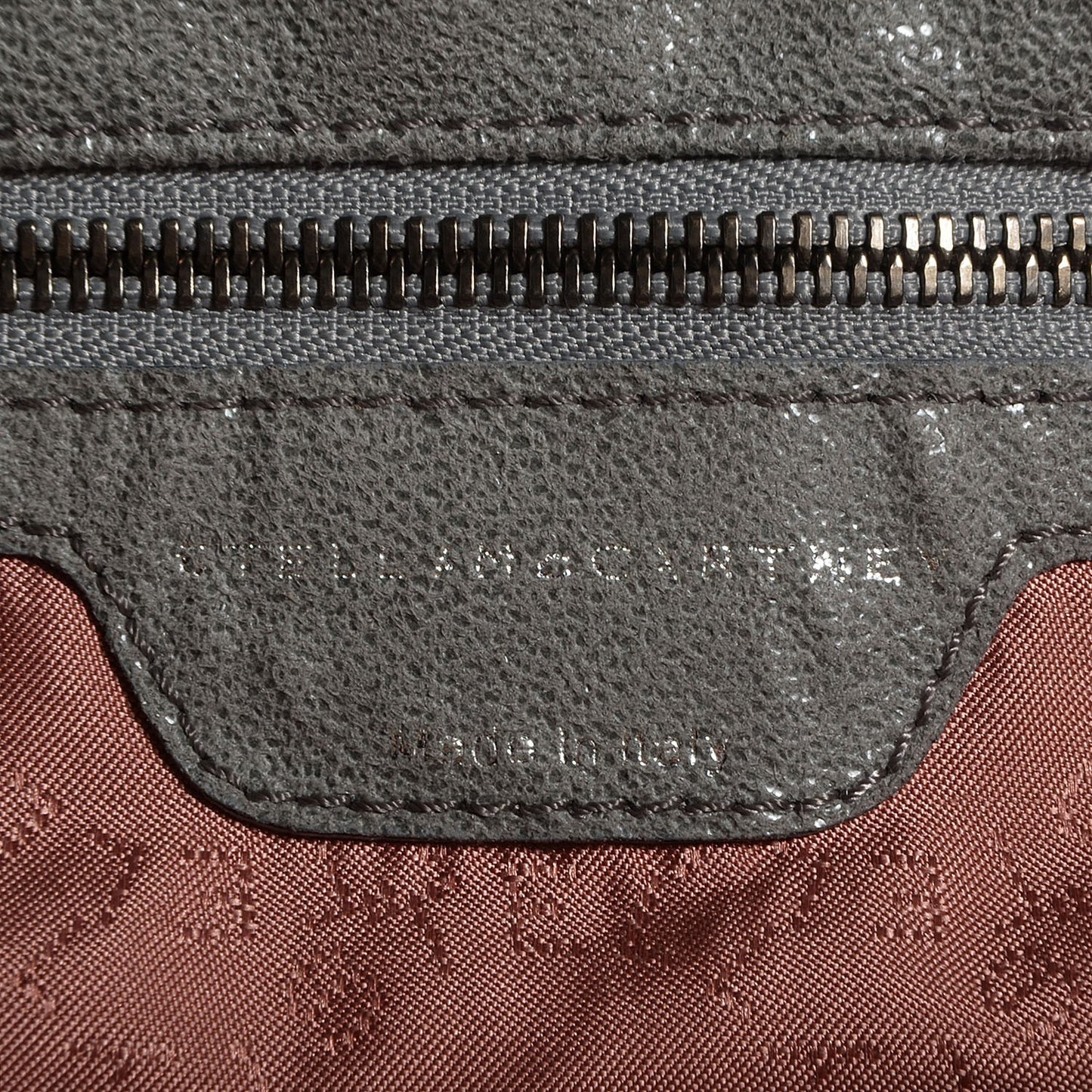 Faux Leather Shaggy Deer Falabella Fold Over Tote Grey