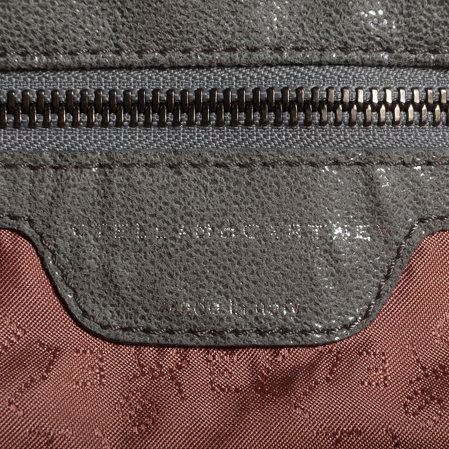 Stella McCartney Faux Leather Shaggy Deer Falabella Fold Over Tote Grey 6 of 9