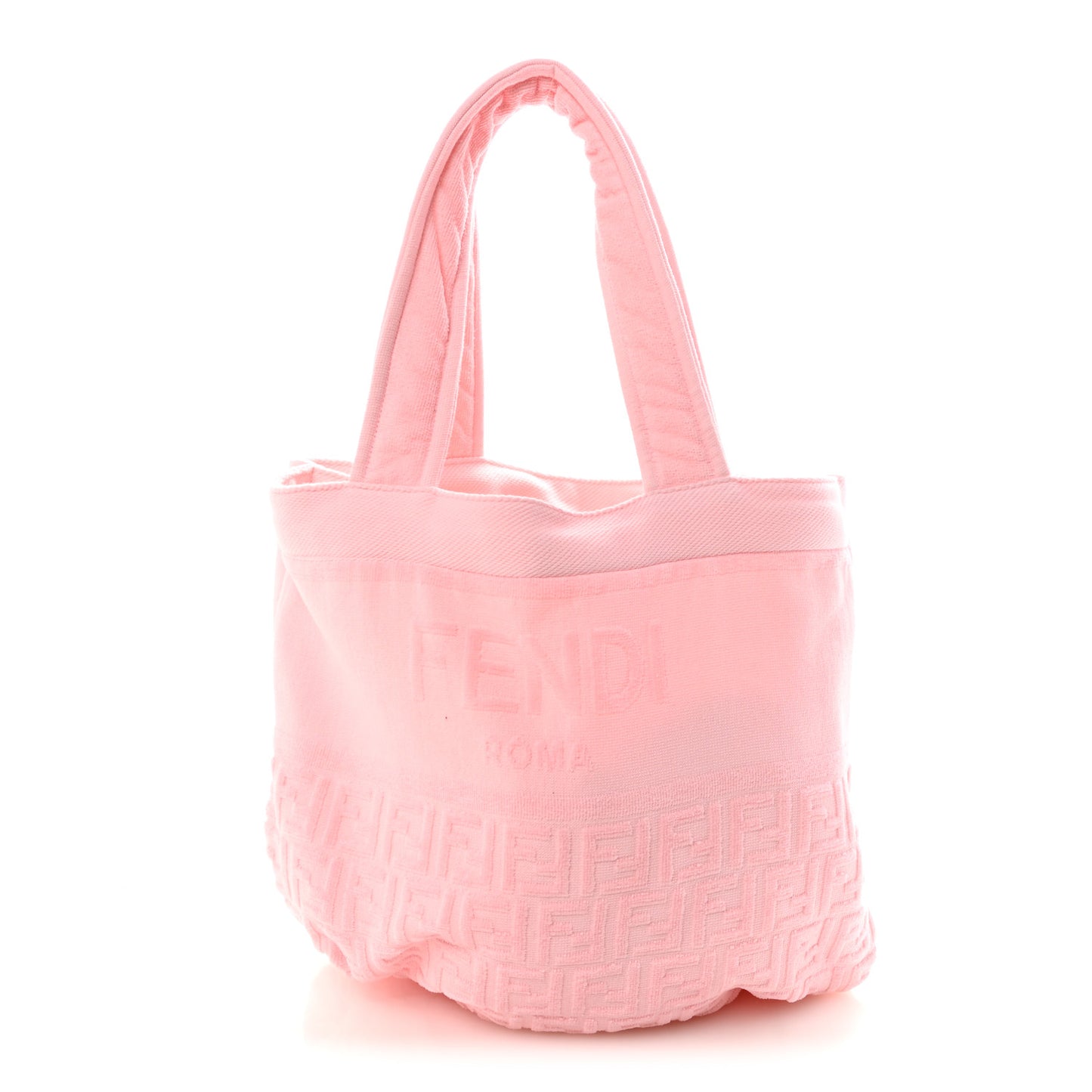Terrycloth FF Embossed Beach Towel Tote Bag Pink