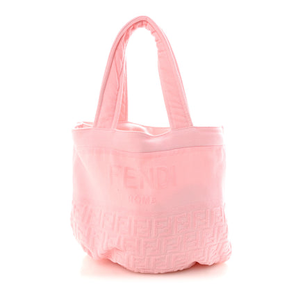 Fendi Terrycloth FF Embossed Beach Towel Tote Bag Pink 1 of 8