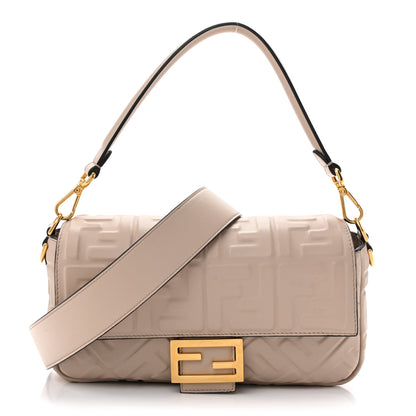 Fendi Nappa FF 1974 Embossed Baguette Camelia 1 of 14