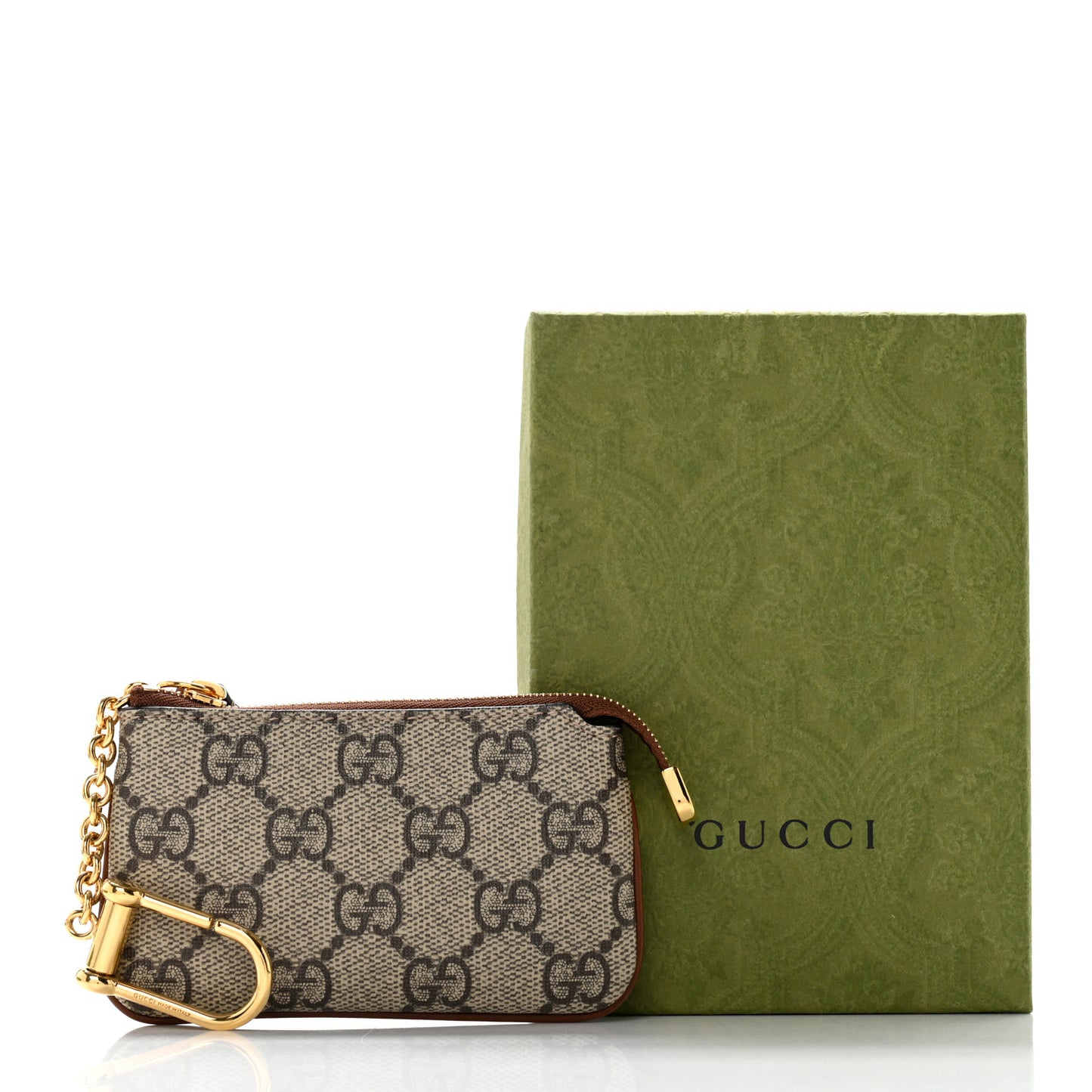 GG Supreme Monogram Key Case Brown