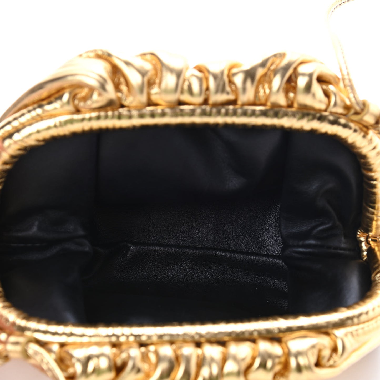 Metallic Bark Calfskin The Mini Pouch Gold