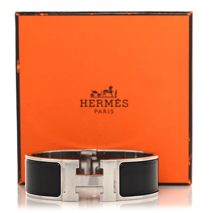 Hermes Enamel Wide Clic Clac H Bracelet GM Black 5 of 5