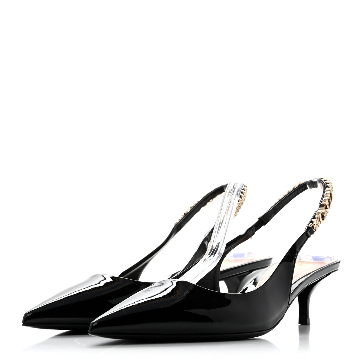 Gucci Patent Signoria 35mm Slingback Pumps 39 Black 4 of 11