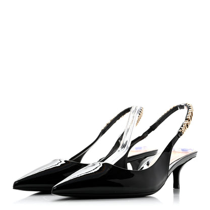 Gucci Patent Signoria 35mm Slingback Pumps 39 Black 4 of 11