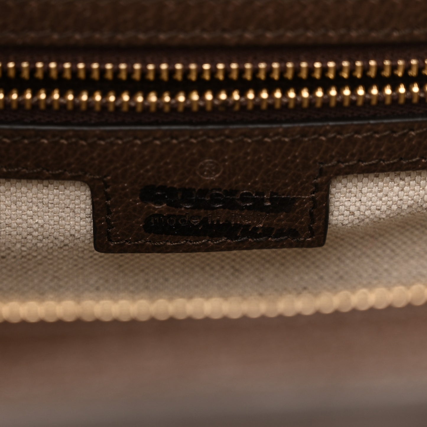 Monogram Jumbo GG Textured Dollar Calfskin Web Small Ophidia Slip Handle Tote Beige Ebony New Acero