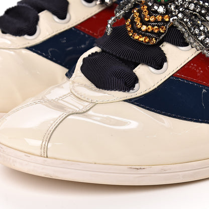 Gucci Patent Calfskin Womens Web Falacer Sneakers 36 White 10 of 13