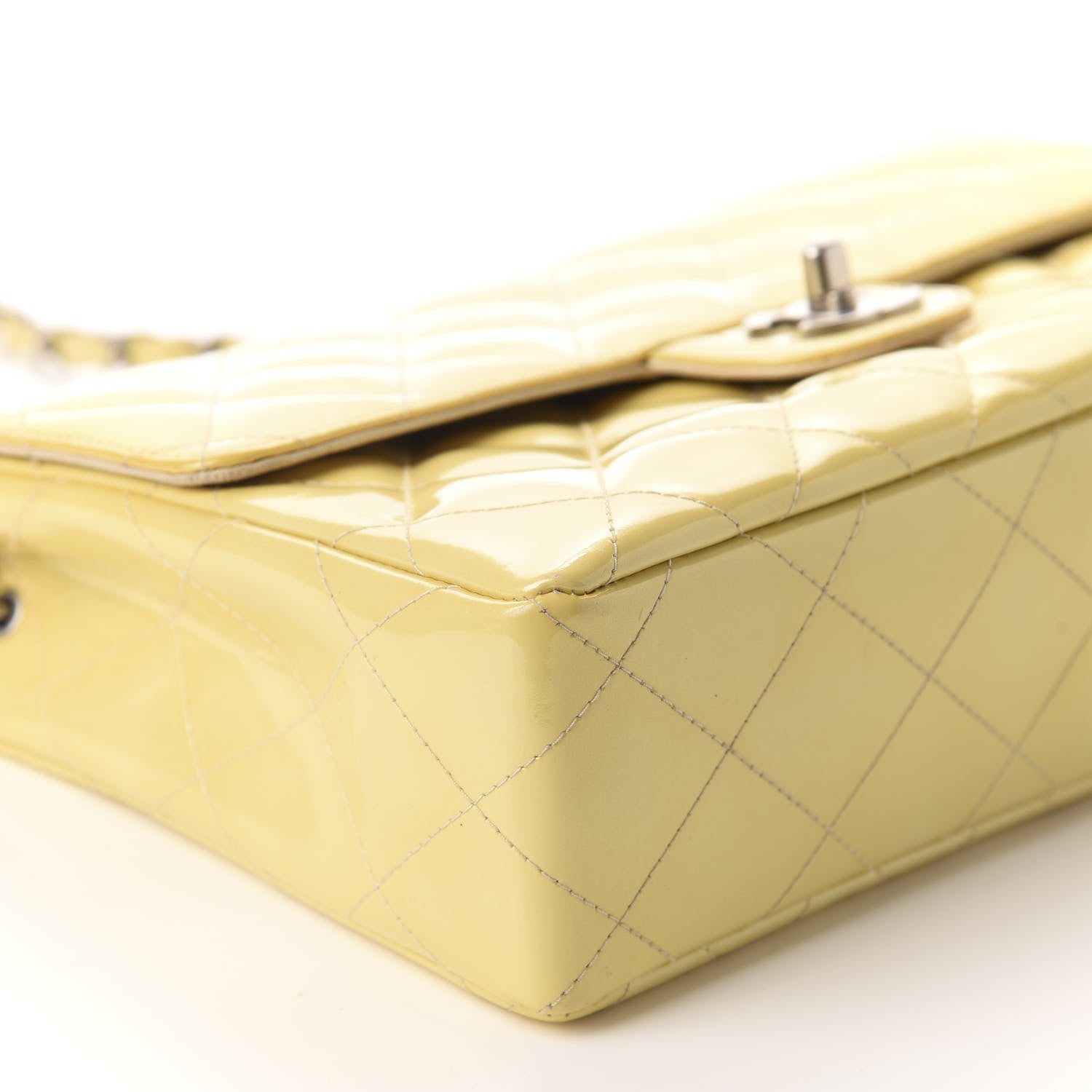Chanel Patent Quilted Medium Single Flap Yellow 6 of 10