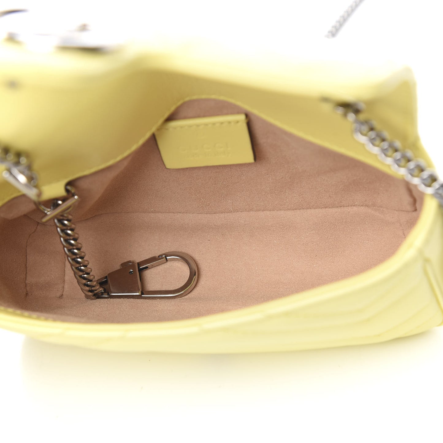 Calfskin Matelasse Super Mini GG Marmont Shoulder Bag Banana