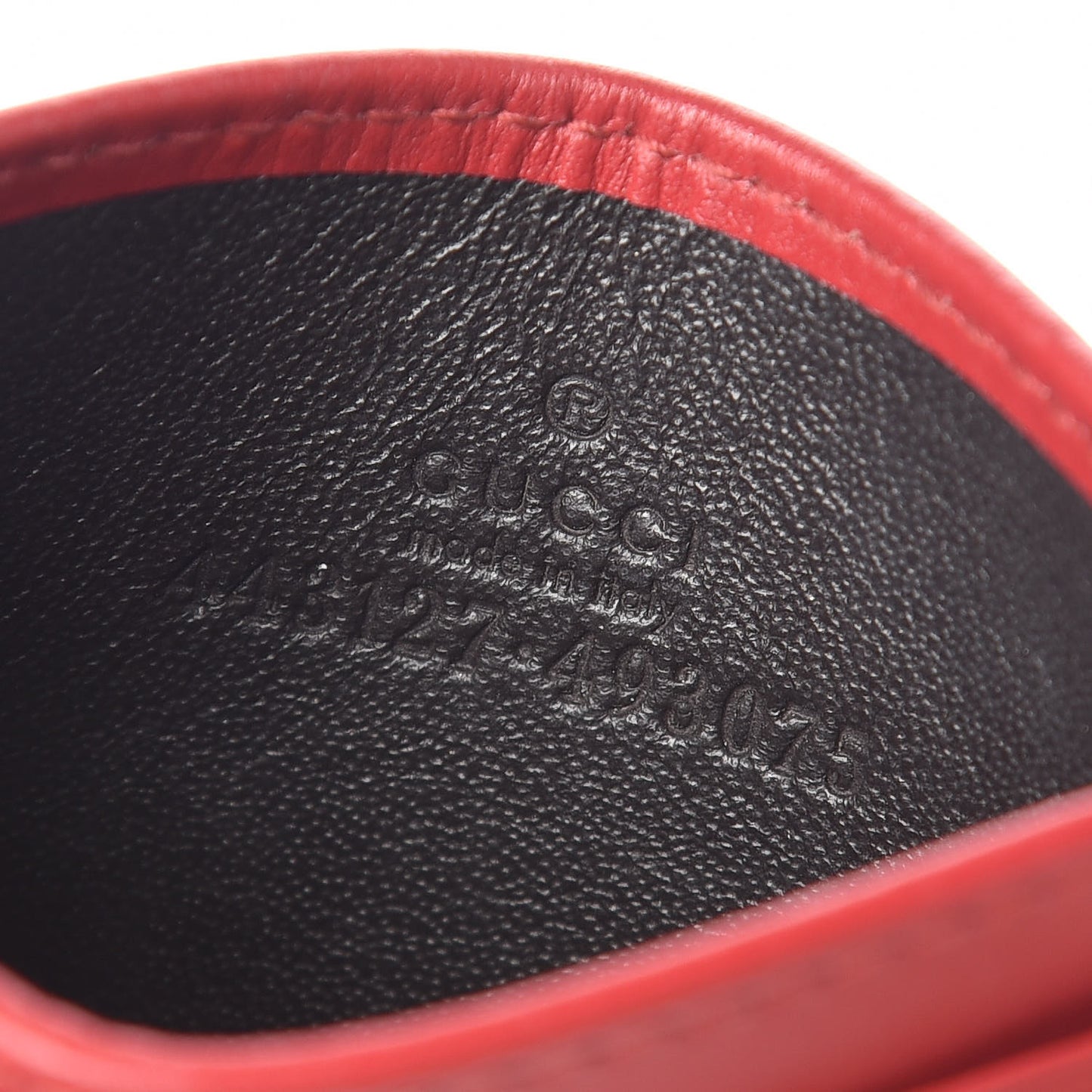 Calfskin Matelasse GG Marmont Card Holder Hibiscus Red
