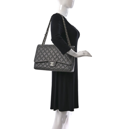 Chanel Caviar Quilted Maxi Single Flap Grey 2 of 11