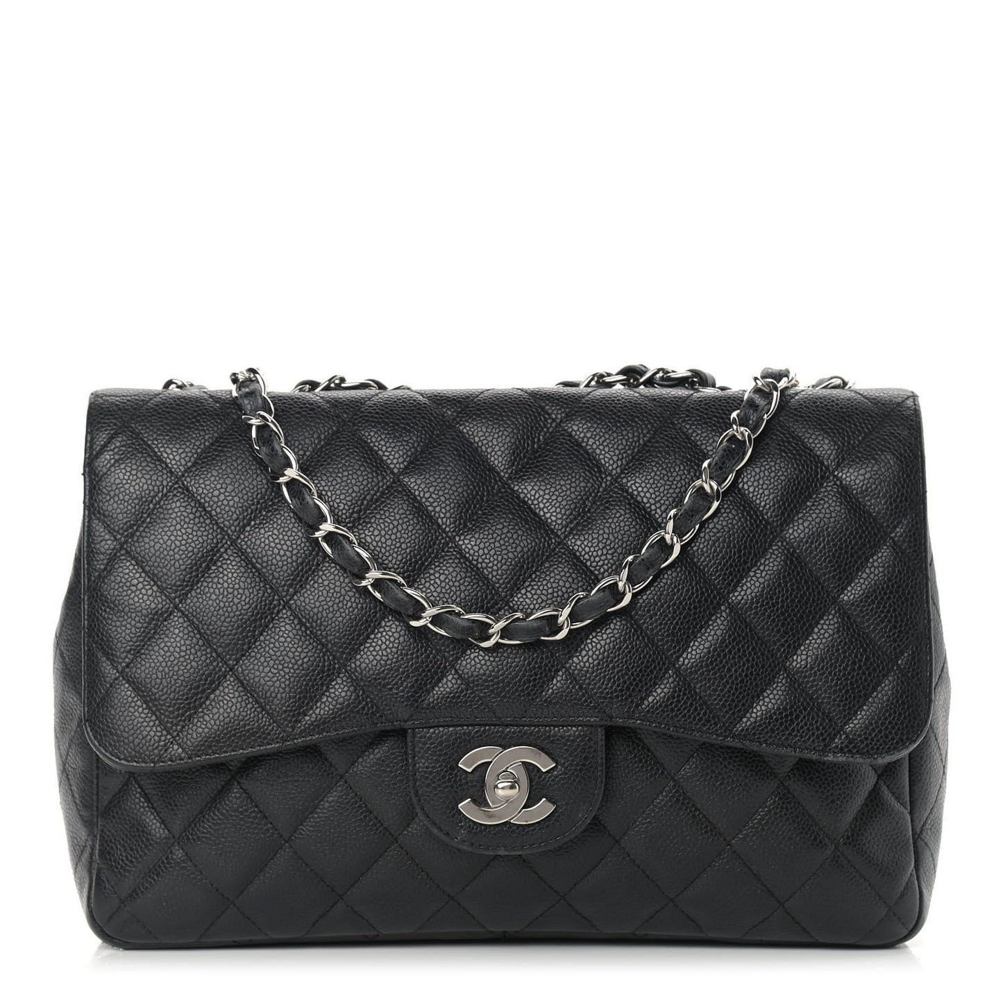 Caviar Quilted Jumbo Single Flap Black