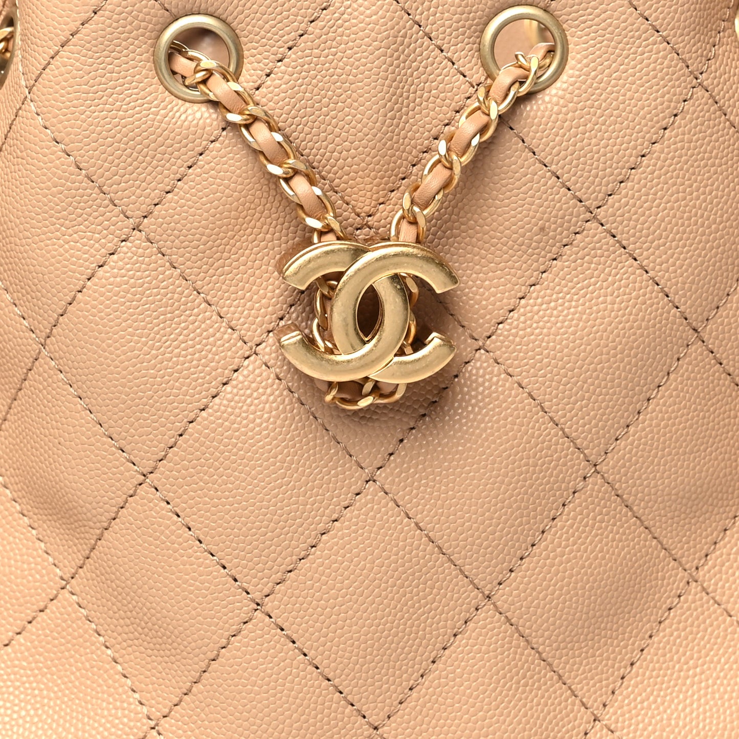 Caviar Quilted Small Chanel 25 Handbag Dark Beige