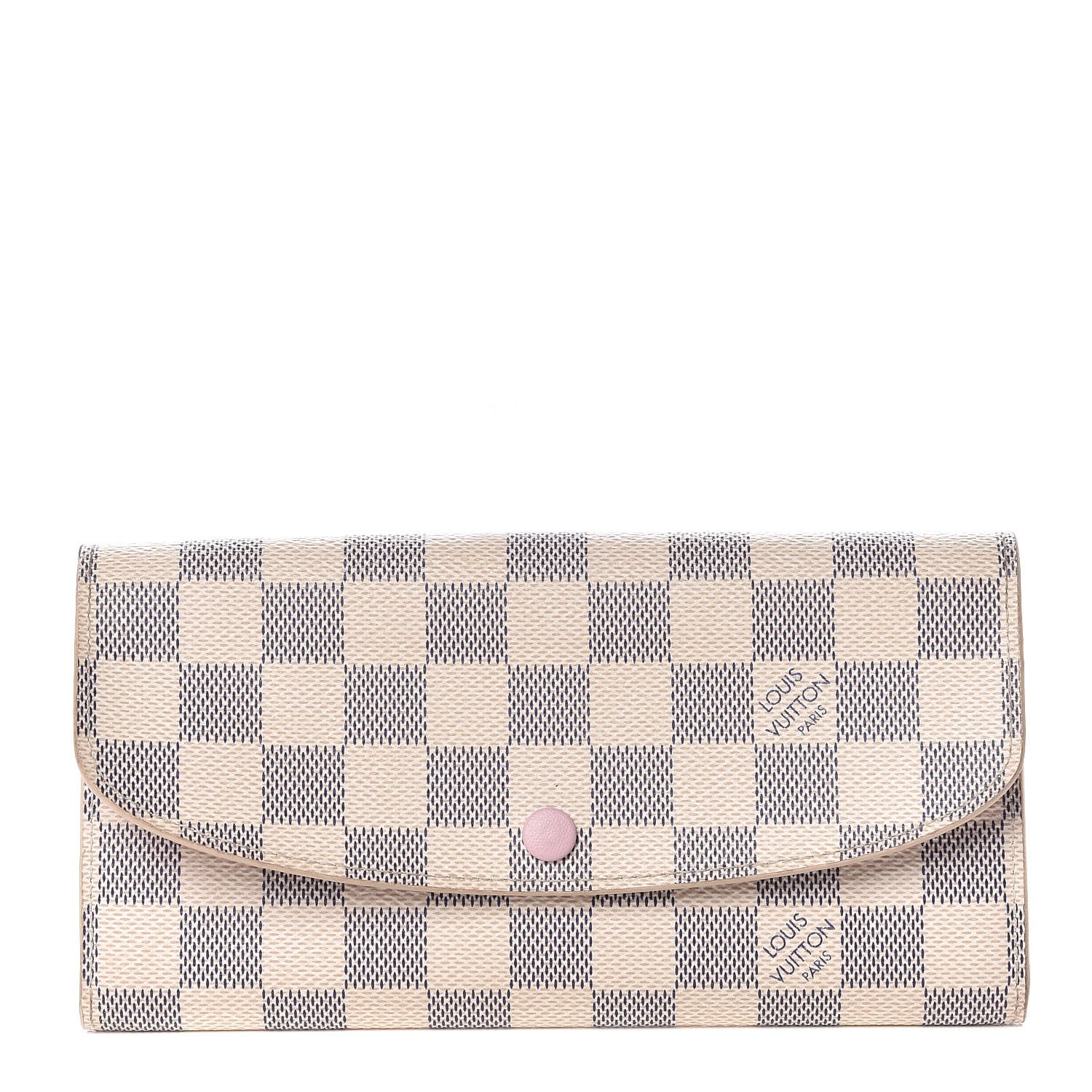 Louis Vuitton Damier Azur Emilie Wallet Rose Ballerine 1 of 6