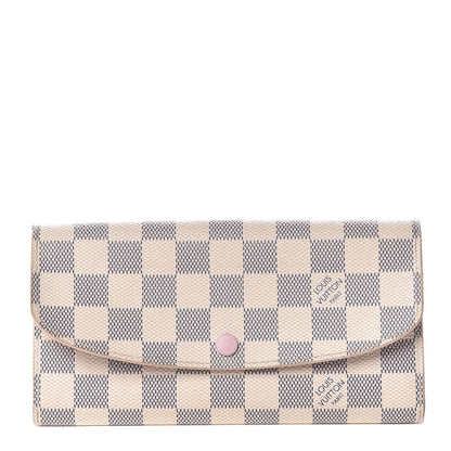 Louis Vuitton Damier Azur Emilie Wallet Rose Ballerine 1 of 6