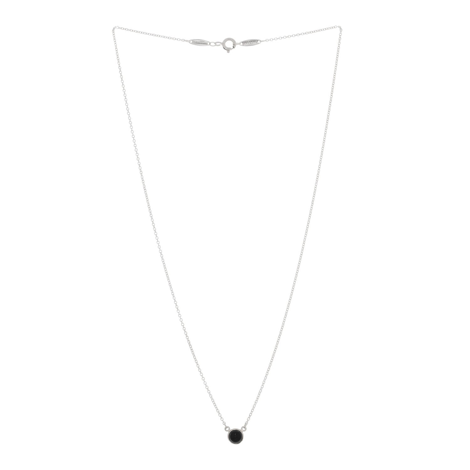 Tiffany Sterling Silver Black Jade Elsa Peretti Color By The Yard Necklace 3 of 4