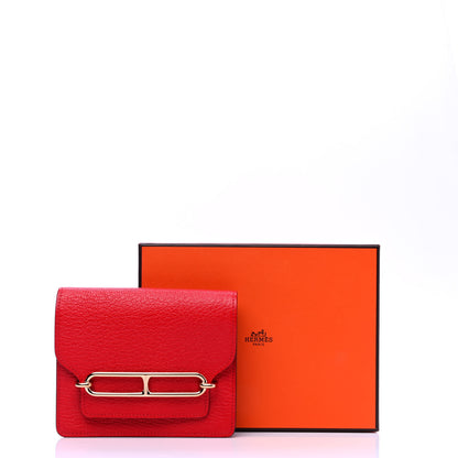 Hermes Chevre Mysore Roulis Slim Wallet Rouge De Coeur 8 of 8