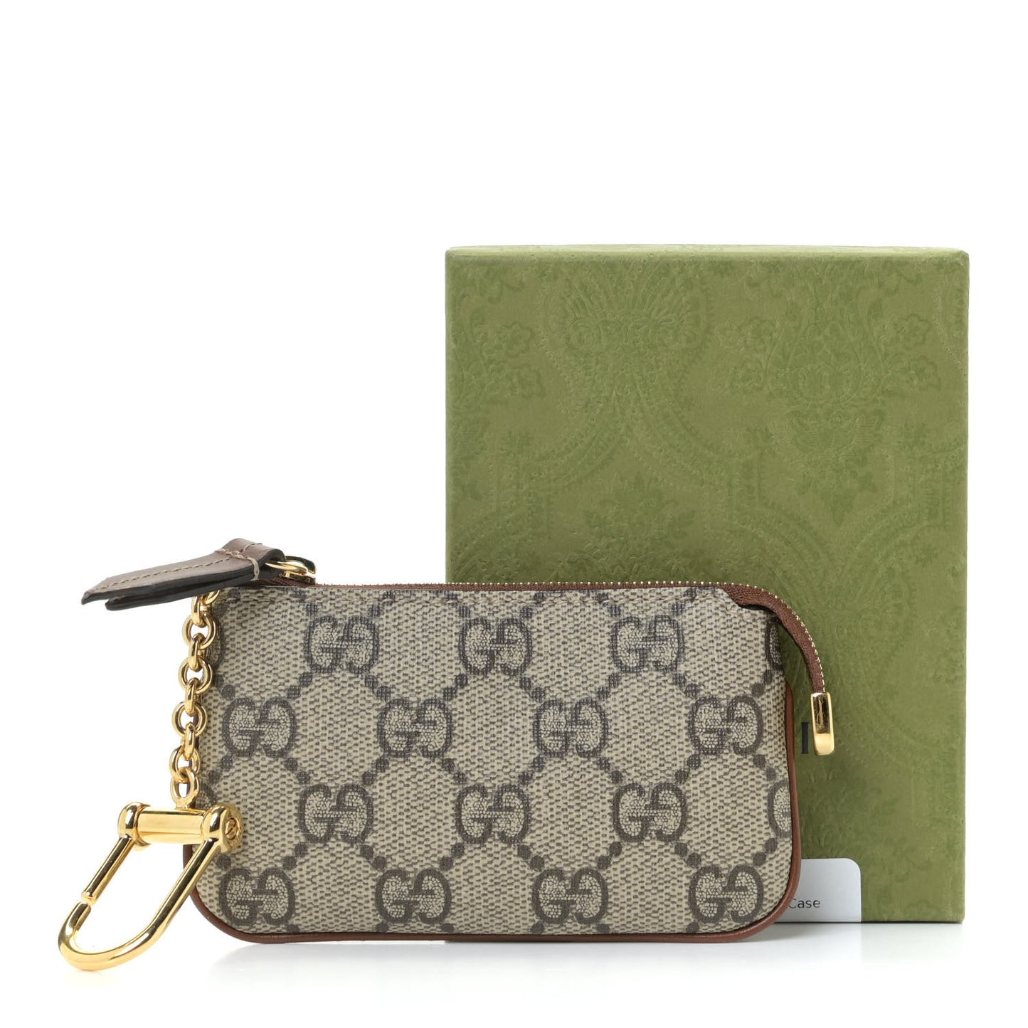 GG Supreme Monogram Key Case Beige Ebony Cuir