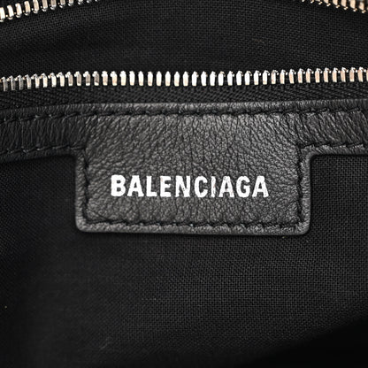 Balenciaga Washed Frayed Denim Crystal Neo Cagole City Handbag Blue 7 of 13