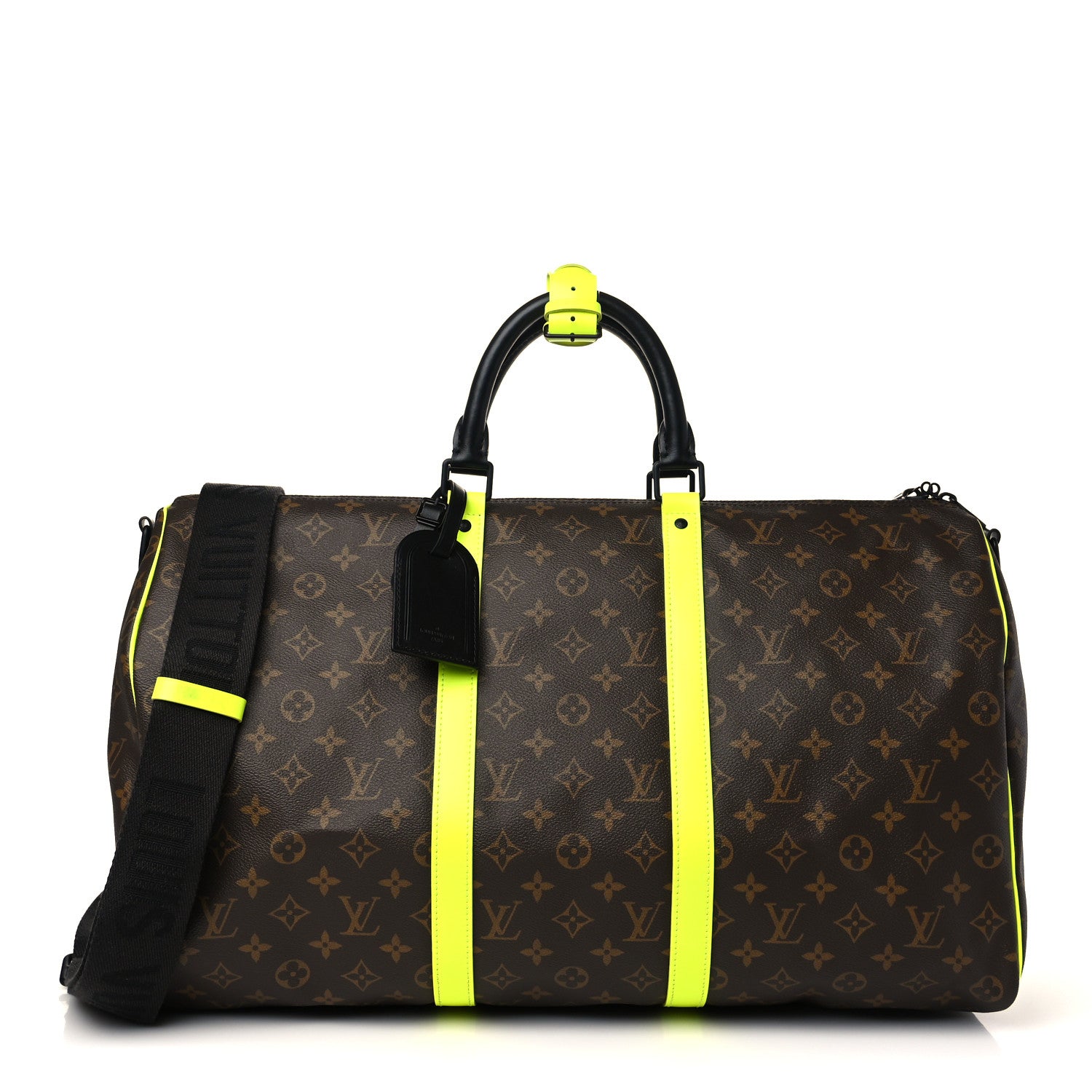 Louis Vuitton Monogram Macassar Keepall Bandouliere 50 Florescent Yellow 1 of 6