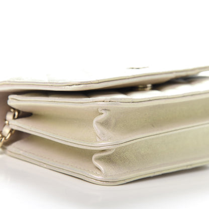 Chanel Iridescent Lambskin Quilted Mini Wallet On Chain WOC Ivory 8 of 11