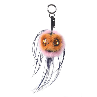 Fendi Mink Goat Fur QuTweet Bag Bug Charm Marshmallow Black 1 of 5