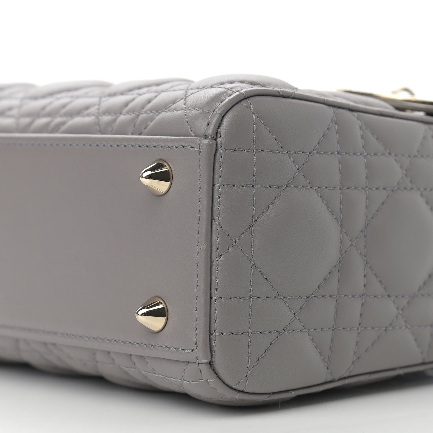 Christian Dior Lambskin Cannage Small My ABCDior Lady Dior Grey 9 of 12