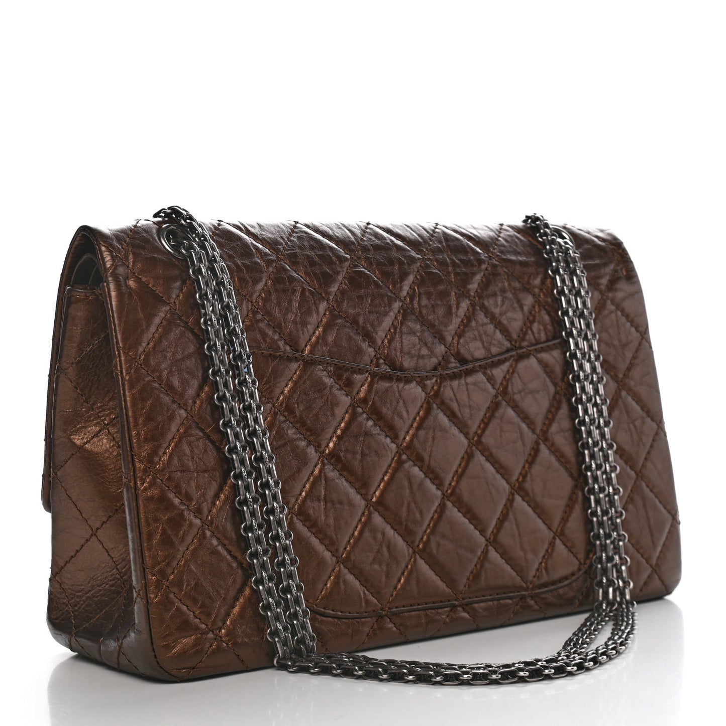 Metallic Aged Calfskin Quilted 2.55 Reissue 227 Flap Bronze
