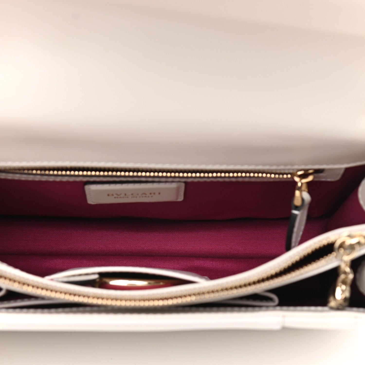 Bulgari Calfskin Serpenti Forever Shoulder Bag White 9 of 18