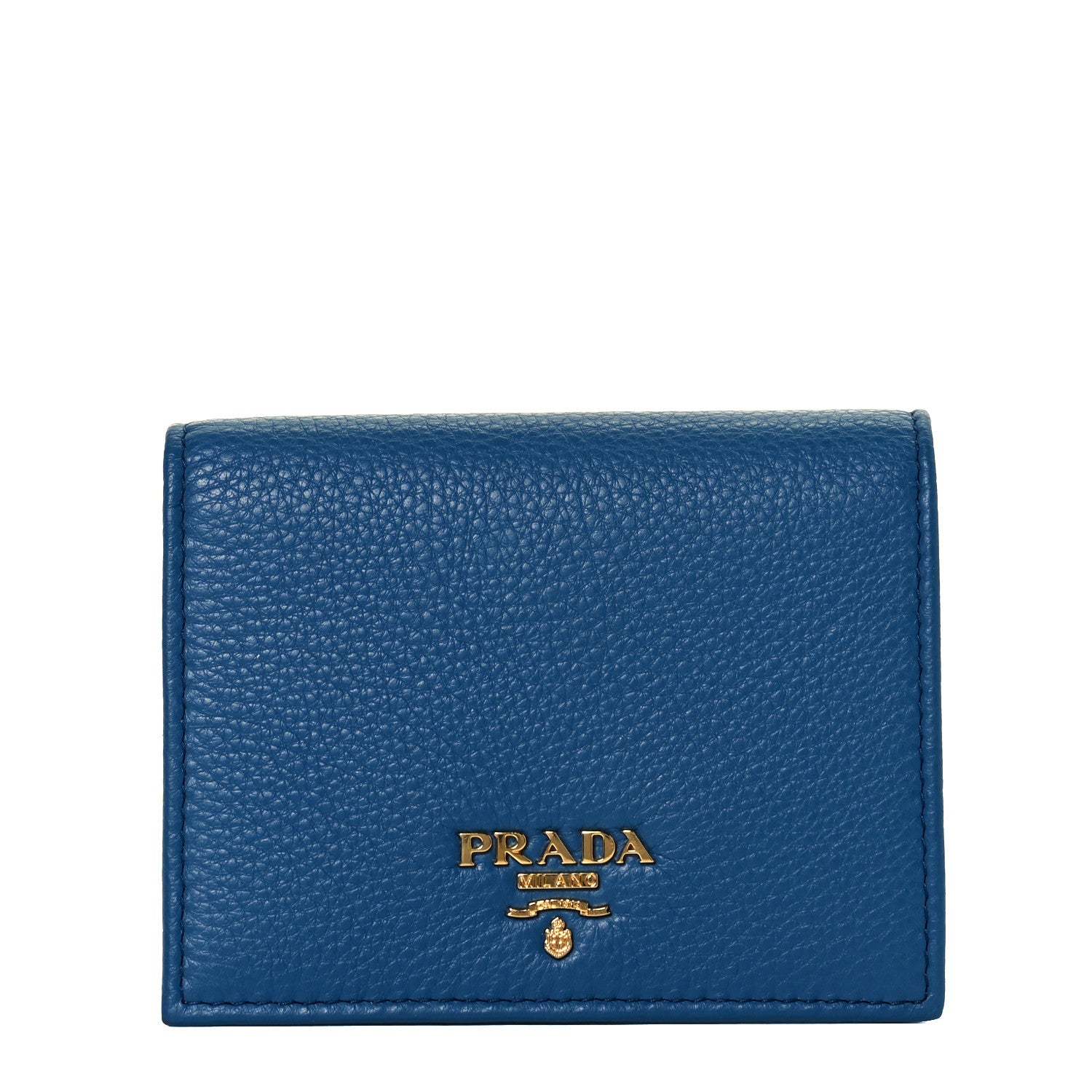 Prada Vitello Grain Bi-Fold Wallet Bluette 2 of 14