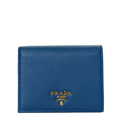 Prada Vitello Grain Bi-Fold Wallet Bluette 2 of 14