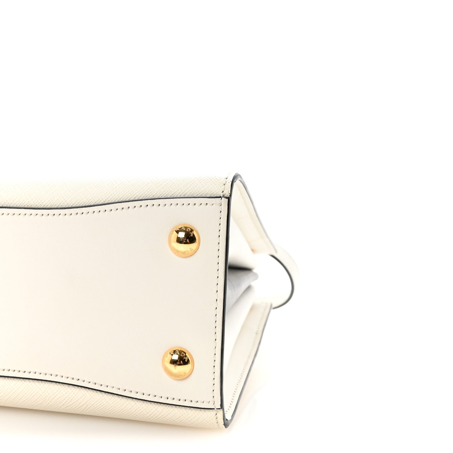 Saffiano City Calfskin Mini Bibliothèque Top Handle White Black