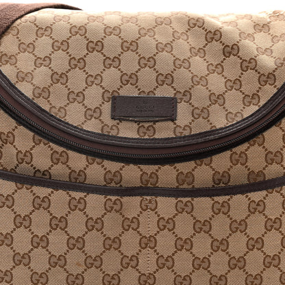 Gucci Monogram Natural Pigskin Large Diaper Bag Beige Ebony Cocoa Dark Chocolate 9 of 14