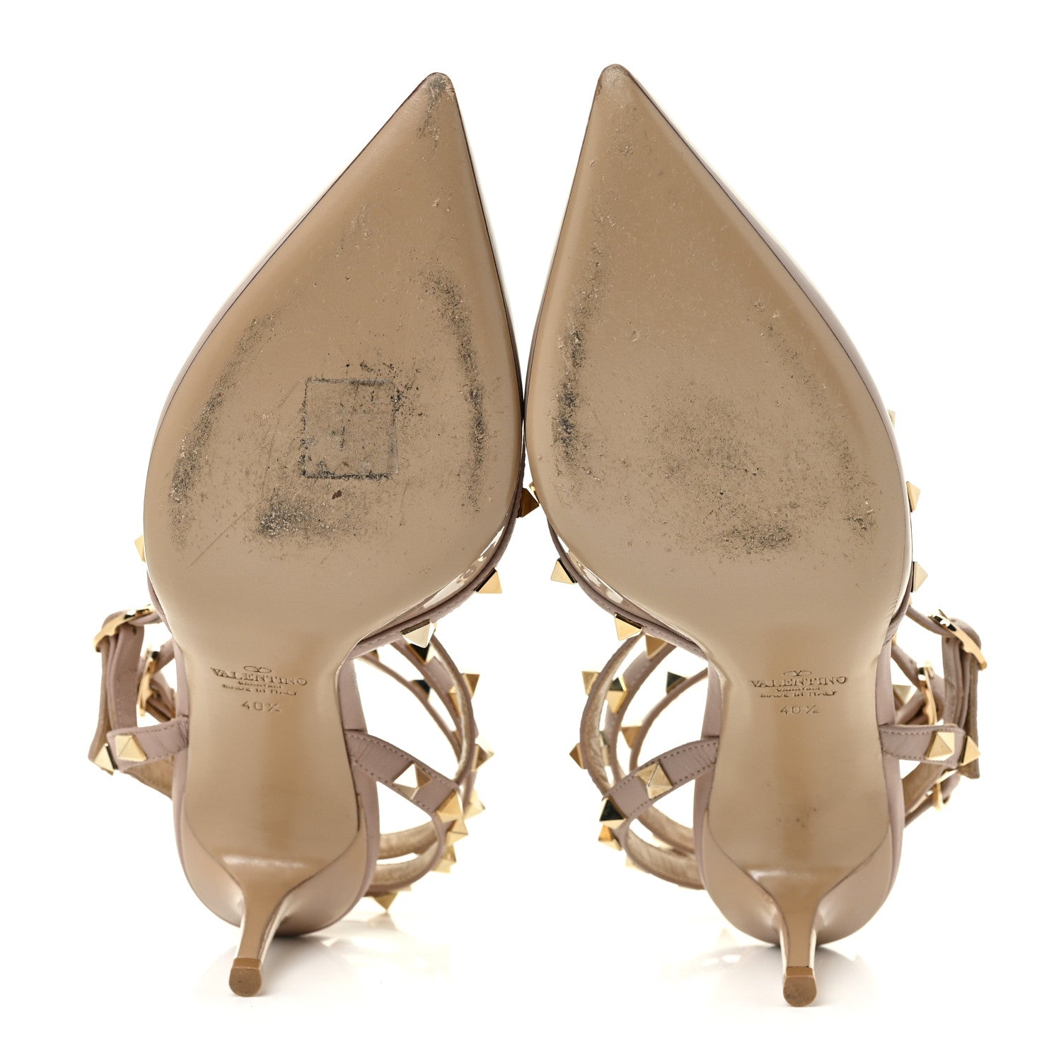 Valentino Garavani Patent Nappa Rockstud Ankle Strap 65mm Pumps 40.5 Poudre 6 of 13