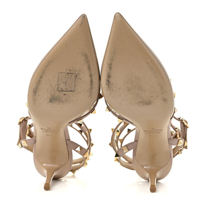 Valentino Garavani Patent Nappa Rockstud Ankle Strap 65mm Pumps 40.5 Poudre 6 of 13