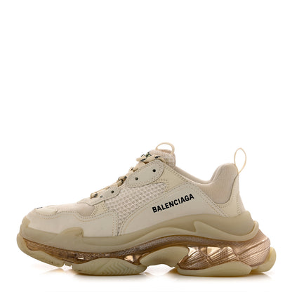 Balenciaga Fabric Mesh Clear Sole Mens Triple S Sneakers 40 Beige 1 of 8