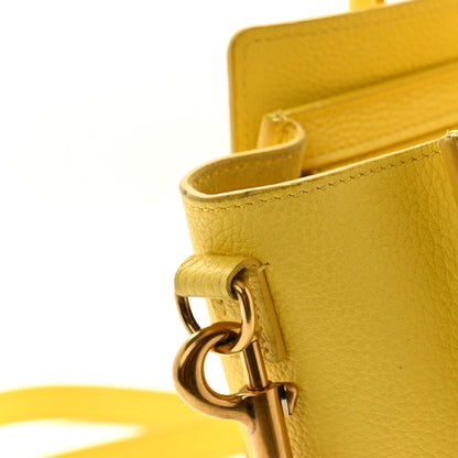 Celine Drummed Calfskin Nano Luggage Citron 11 of 13