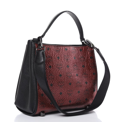 MCM Metallic Visetos Small Corina Shoulder Bag Scooter Red 3 of 10