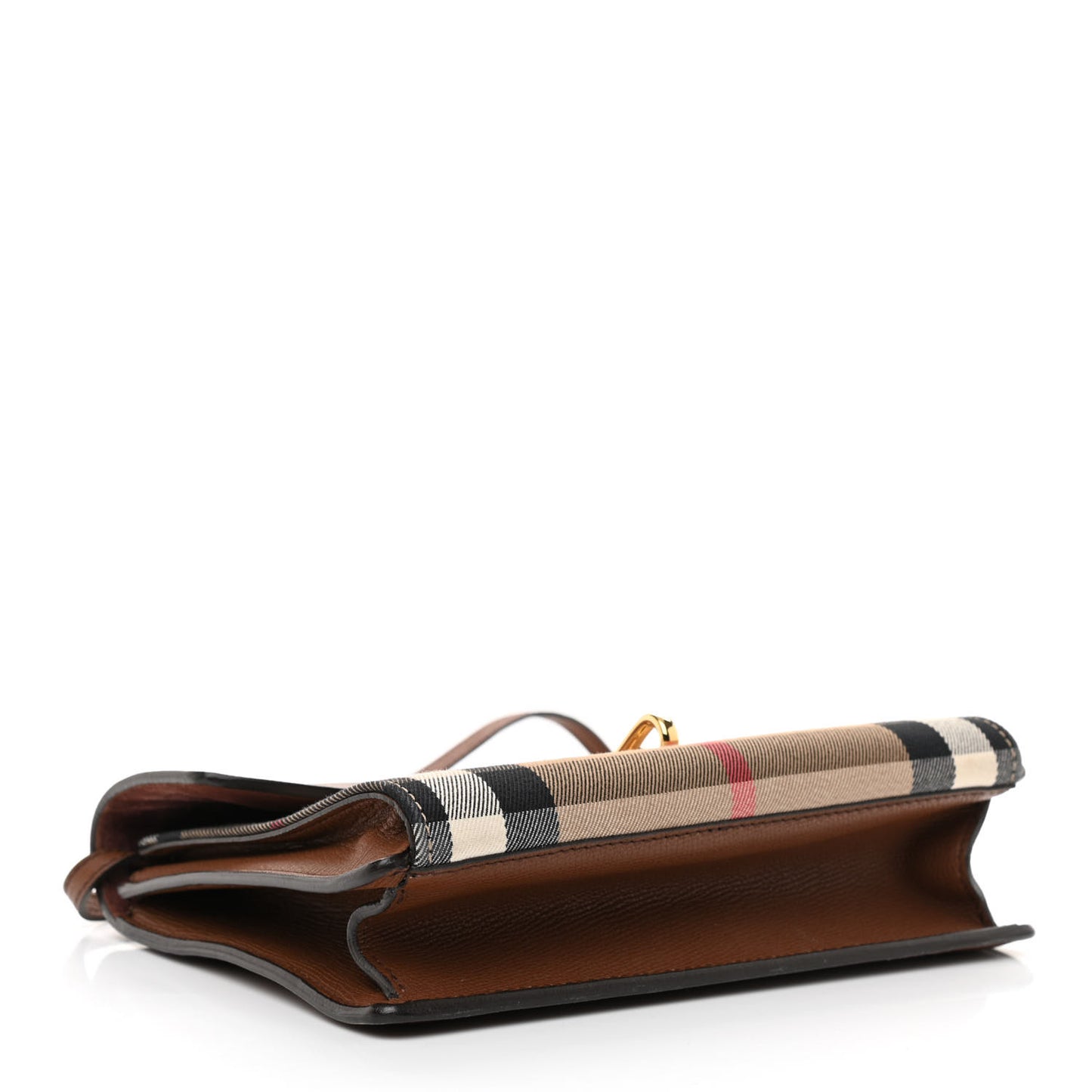 Derby Calfskin House Check Small Macken Crossbody Bag Tan